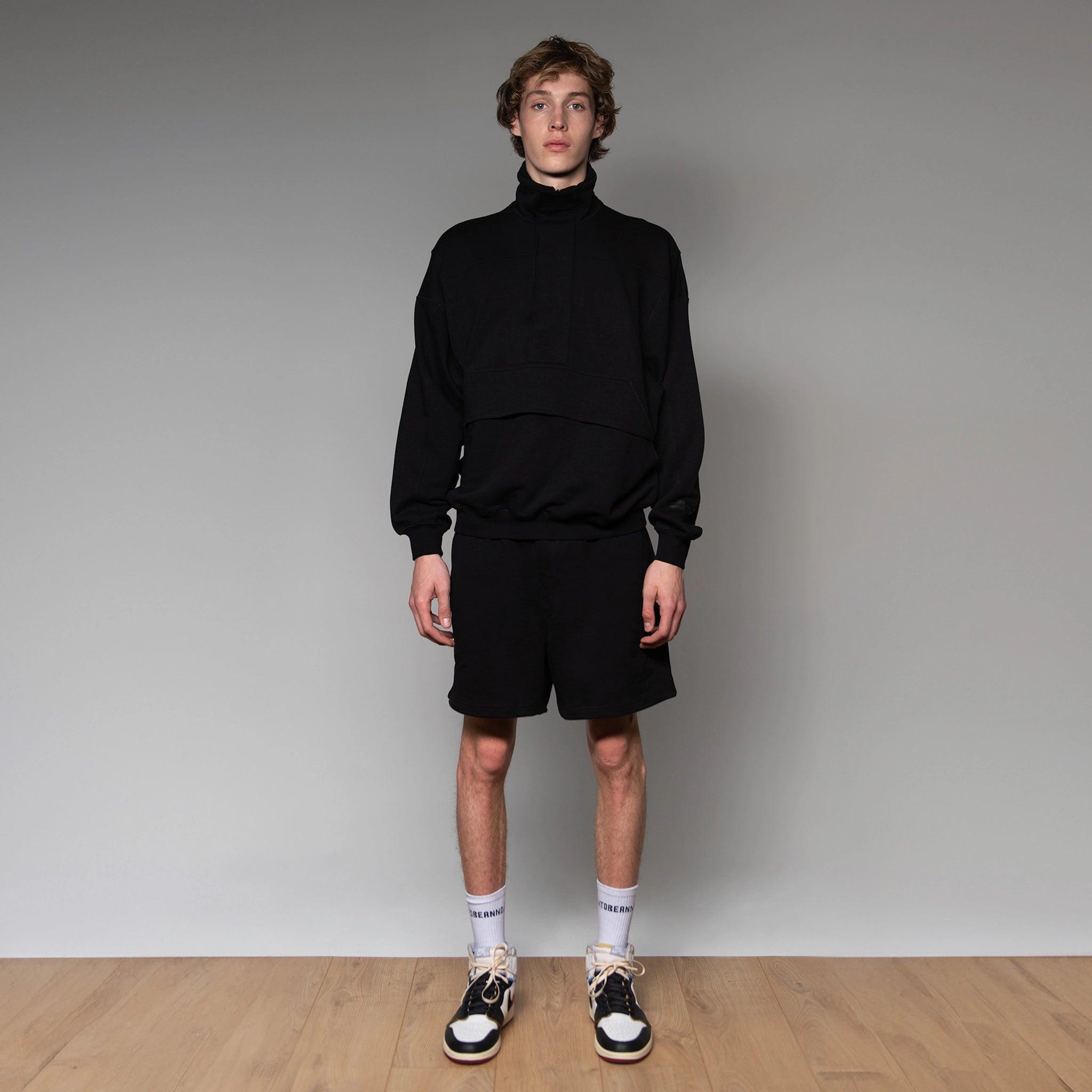 Black on Black Half Zip Sweatshirt - SOON TO BE ANNOUNCED