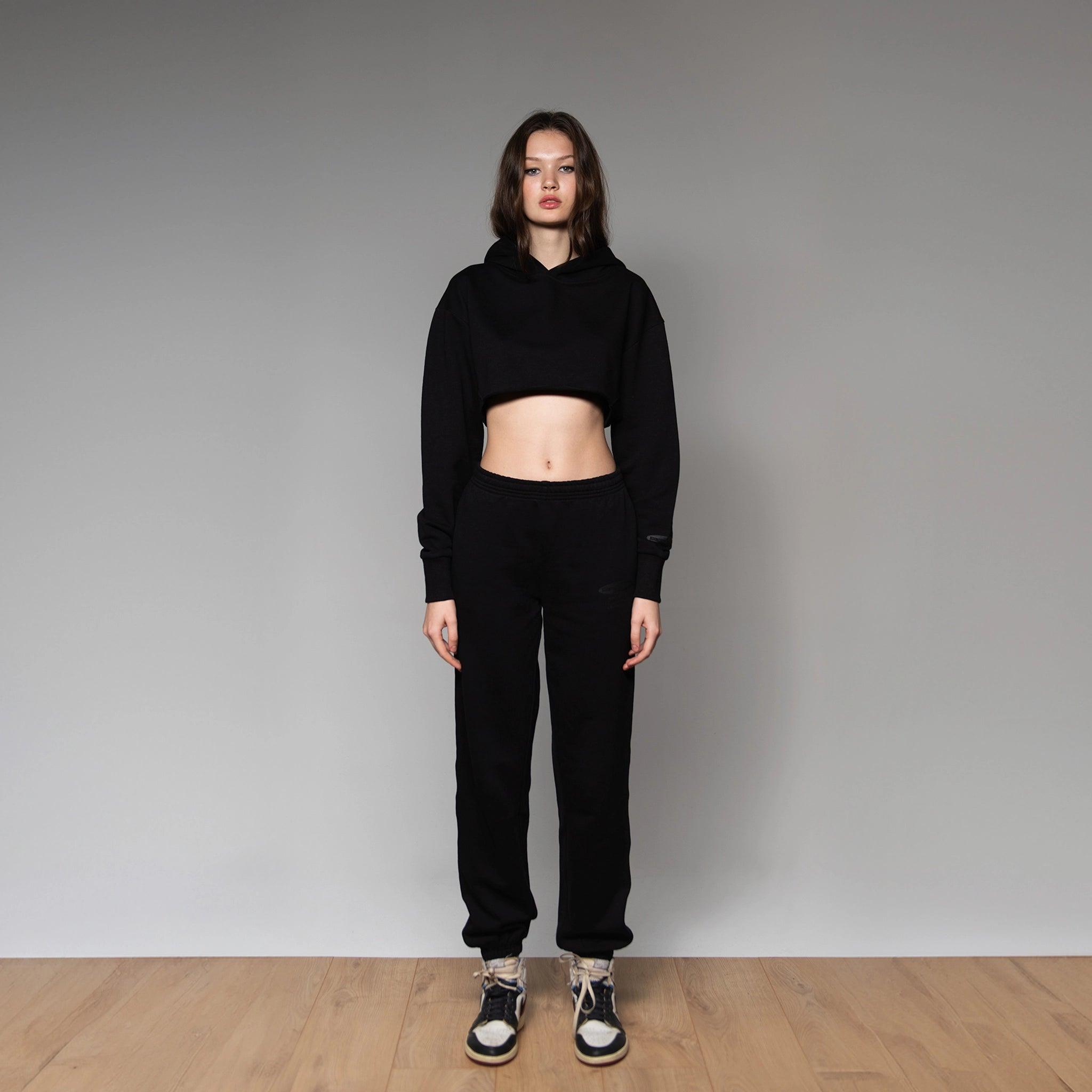 Black on Black Crop Hoodie No:2 - SOON TO BE ANNOUNCED