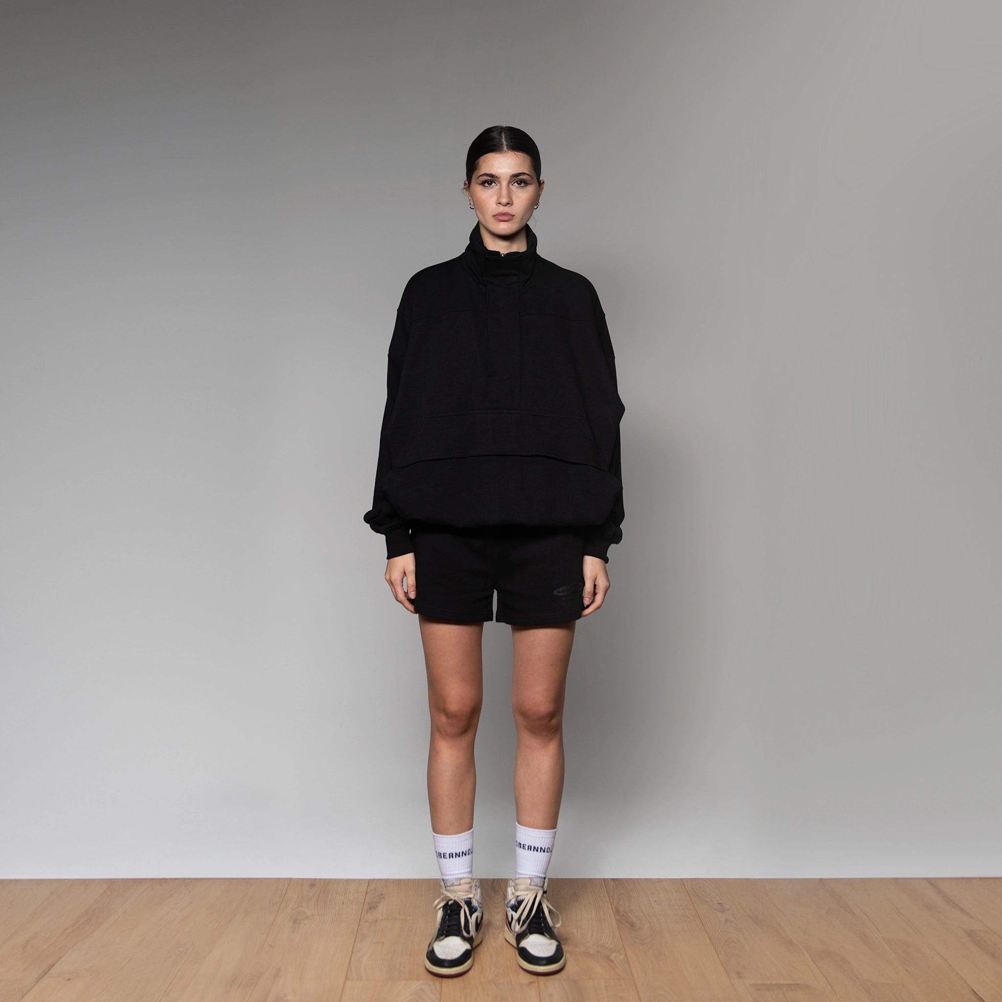 Black on Black Half Zip Sweatshirt - SOON TO BE ANNOUNCED