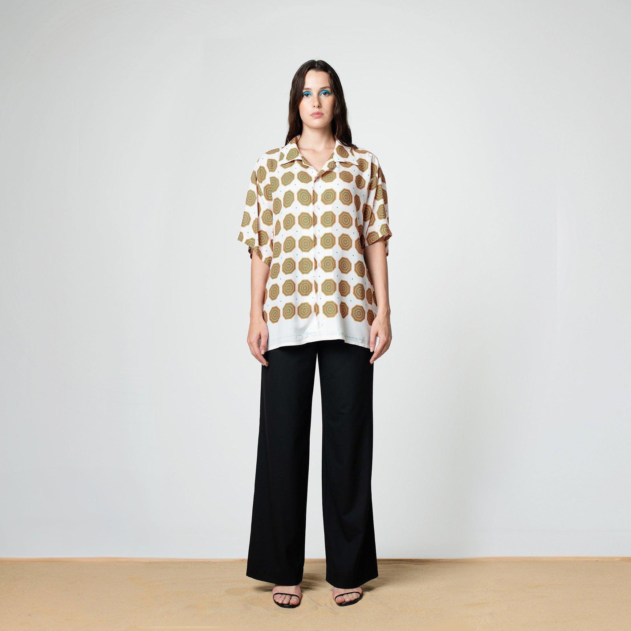 White/Orange Umbrella Bowling Shirt - SOON TO BE ANNOUNCED