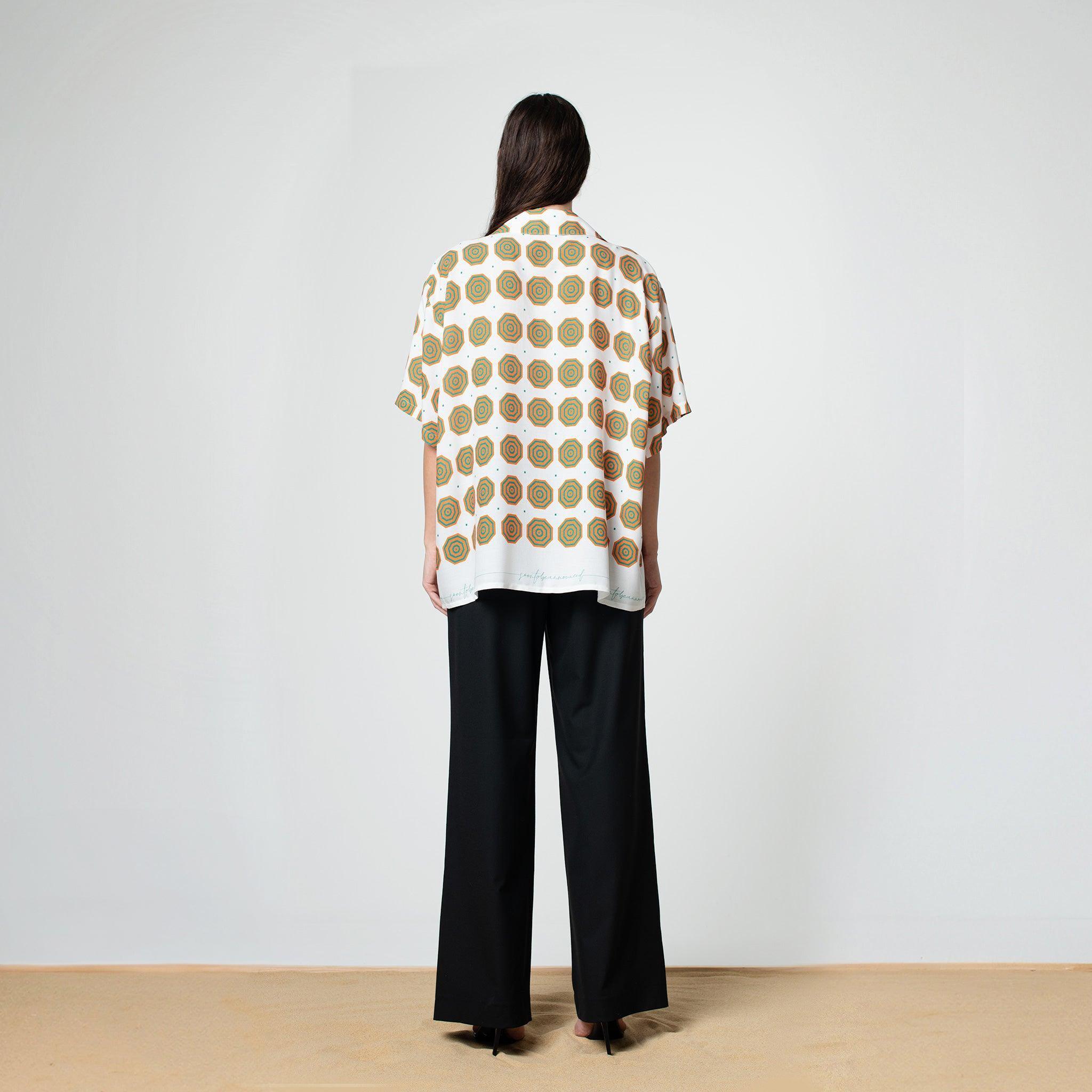 White/Orange Umbrella Bowling Shirt - SOON TO BE ANNOUNCED