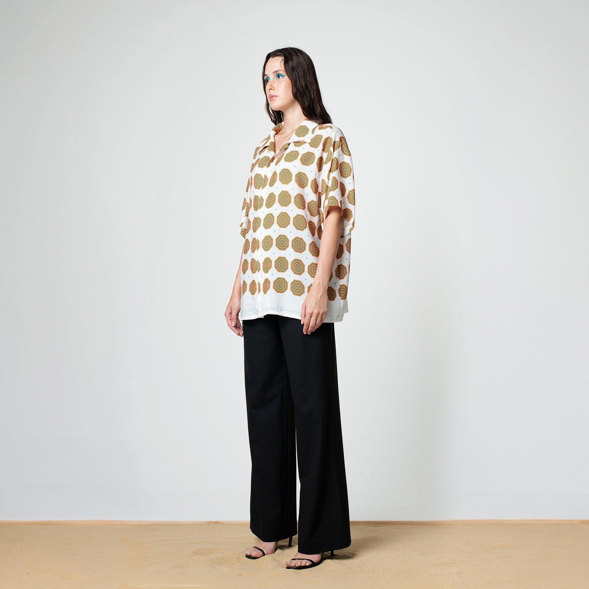 White/Orange Umbrella Bowling Shirt - SOON TO BE ANNOUNCED