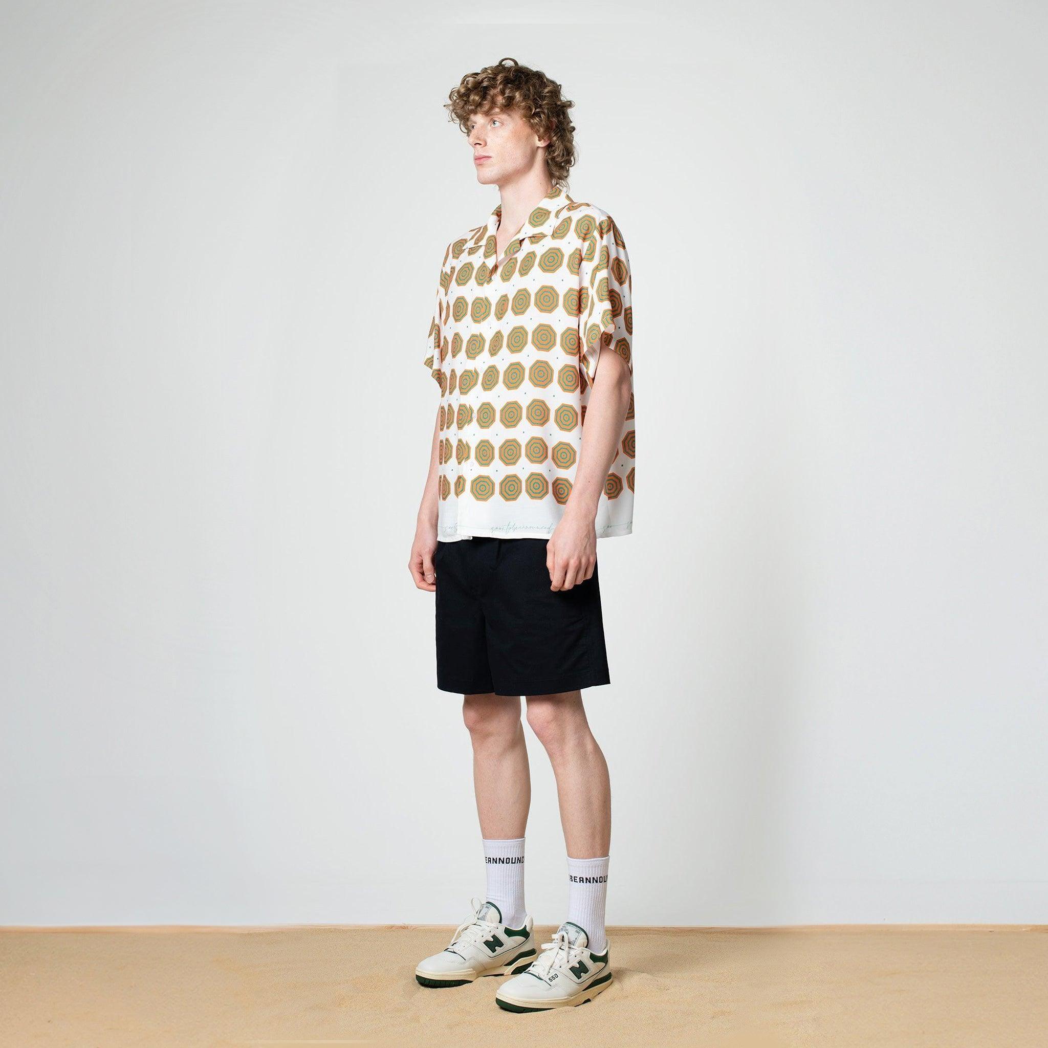 White/Orange Umbrella Bowling Shirt - SOON TO BE ANNOUNCED