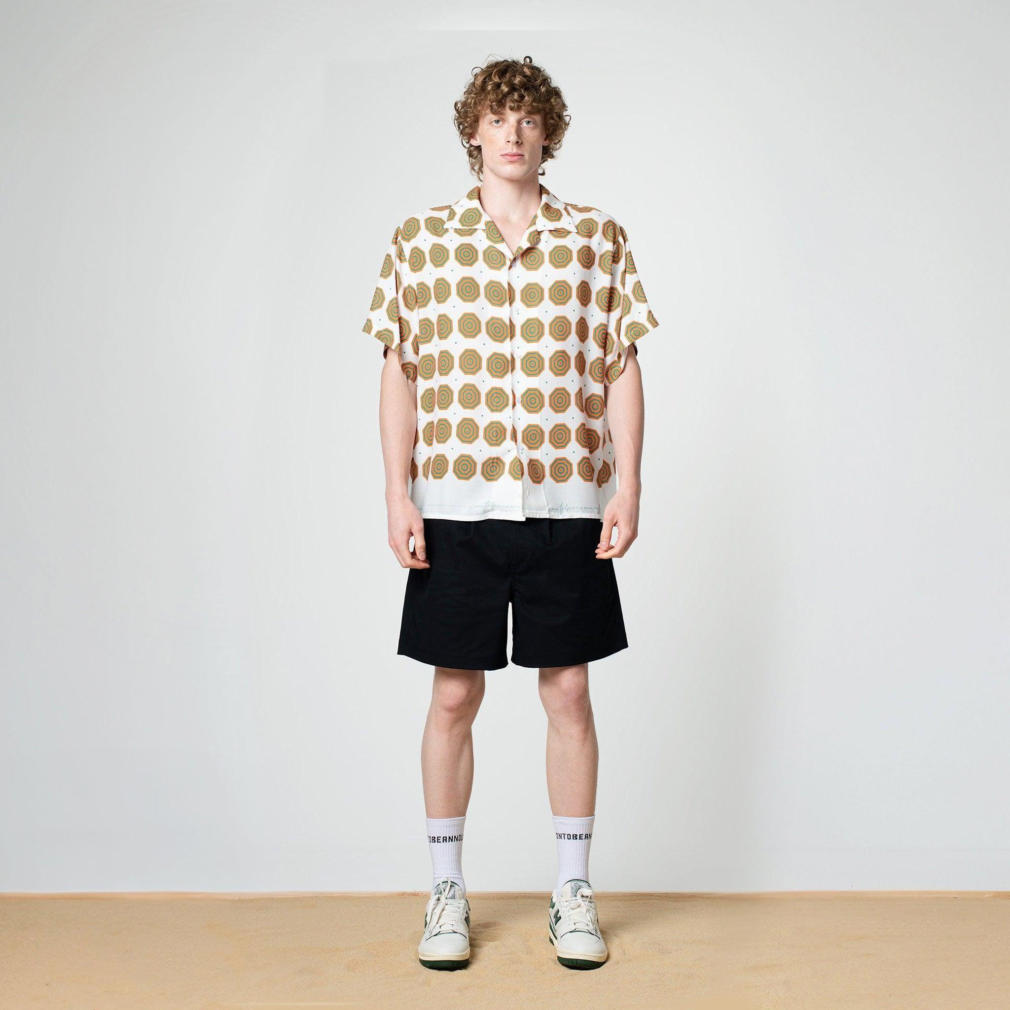 White/Orange Umbrella Bowling Shirt - SOON TO BE ANNOUNCED