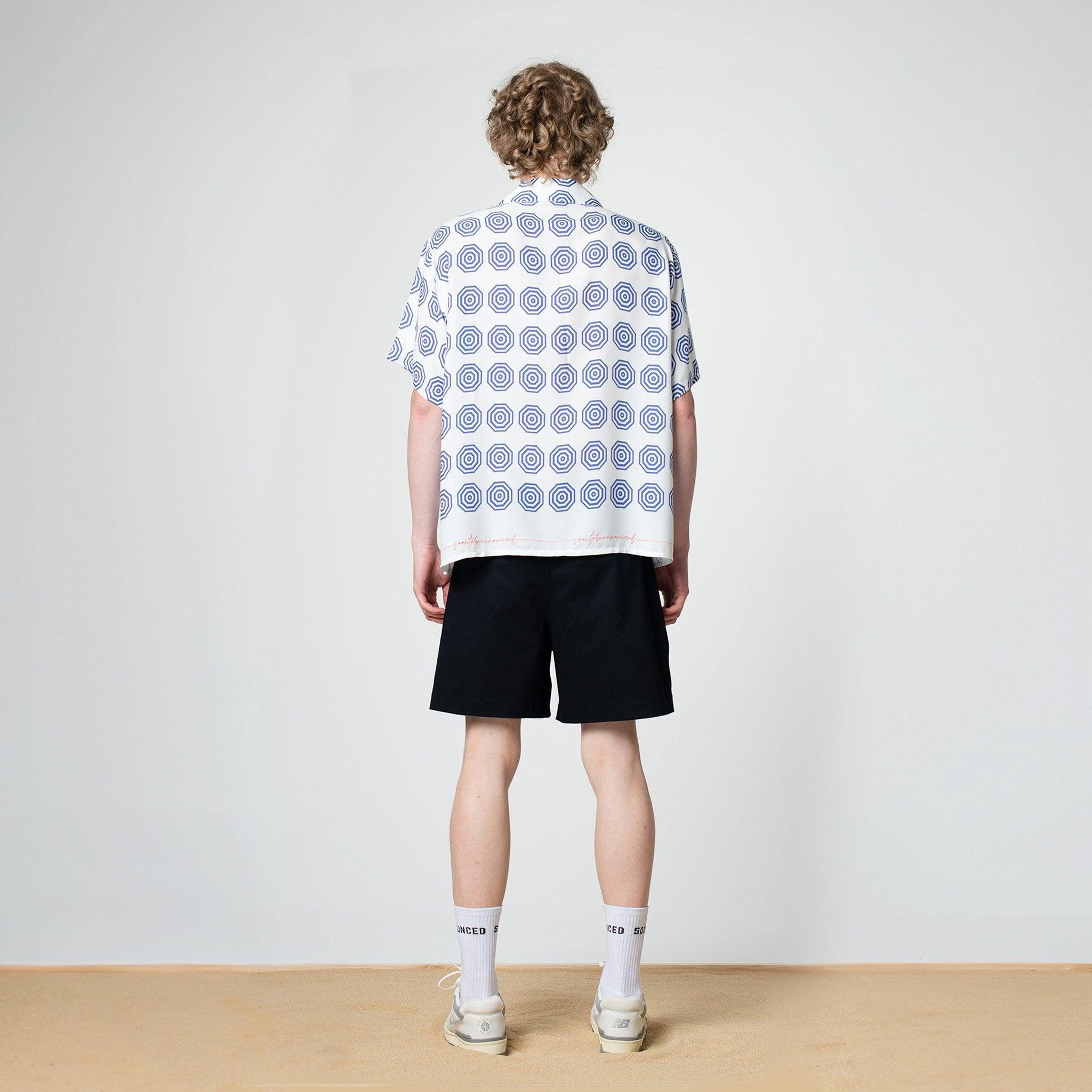 White/Blue Umbrella Bowling Shirt - SOON TO BE ANNOUNCED