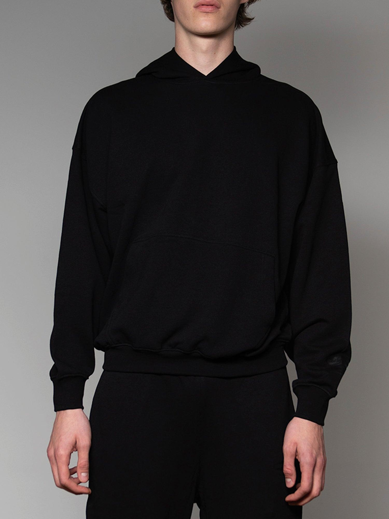 Black on black sweatshirt sale