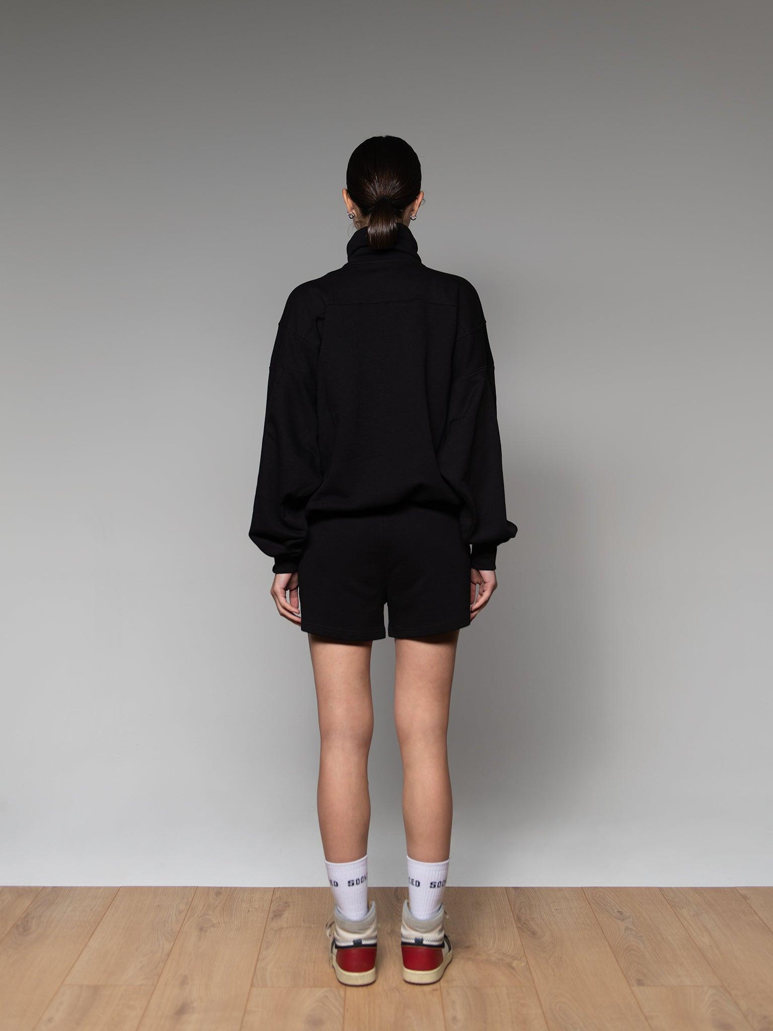 Black on Black Half Zip Sweatshirt