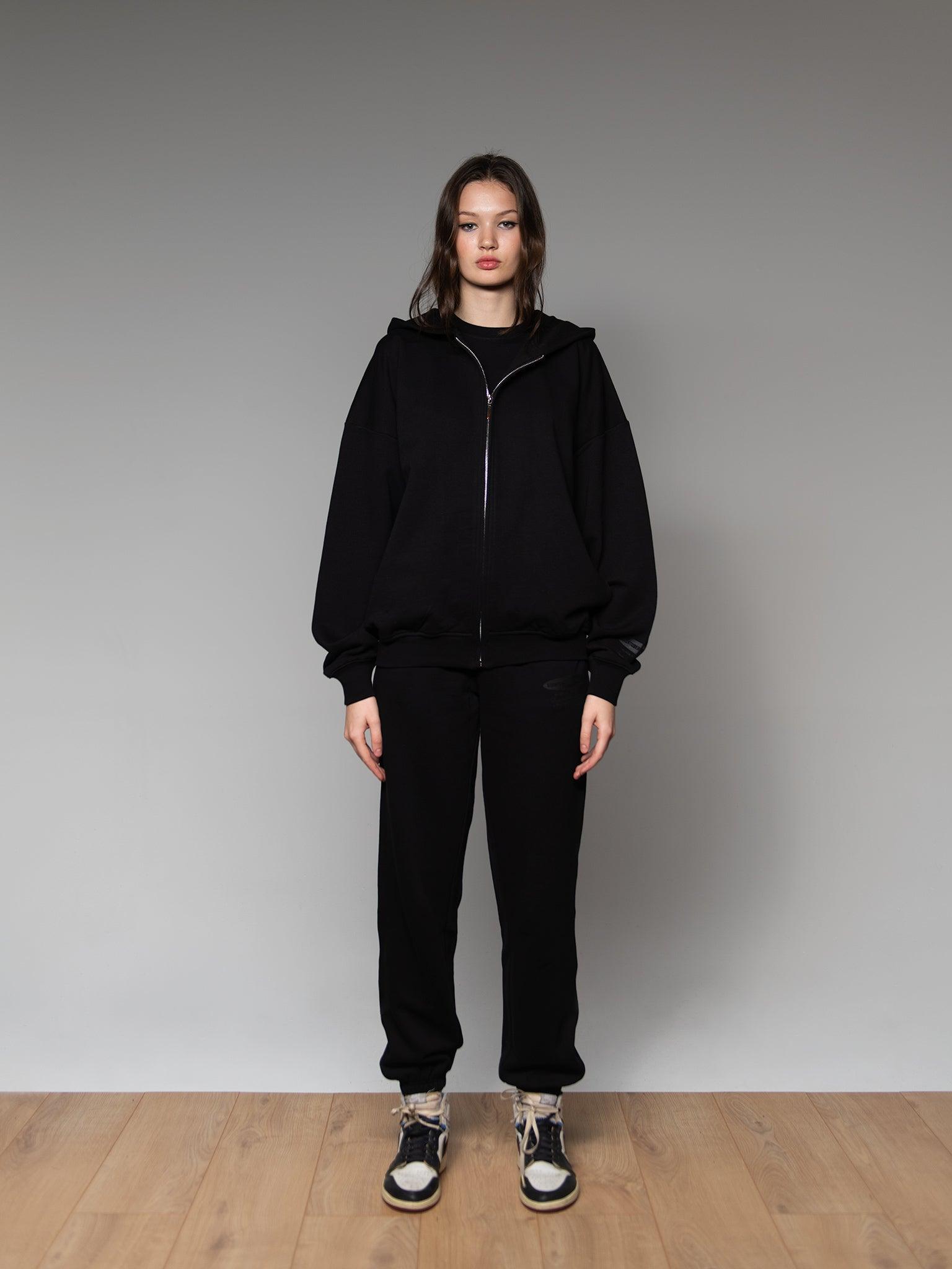 Black on Black Zip Hoodie